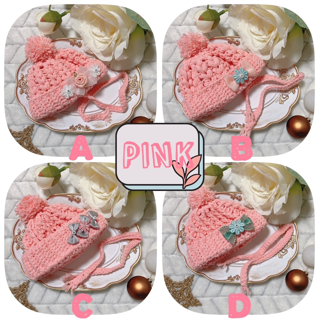 ポンポンつきニットぼうし&マフラーセット