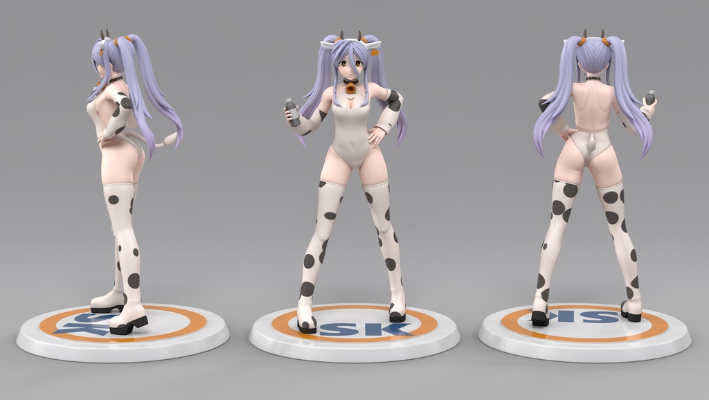 兎美ショーコさん(牛服) 3Dプリンタ用STLデータ
