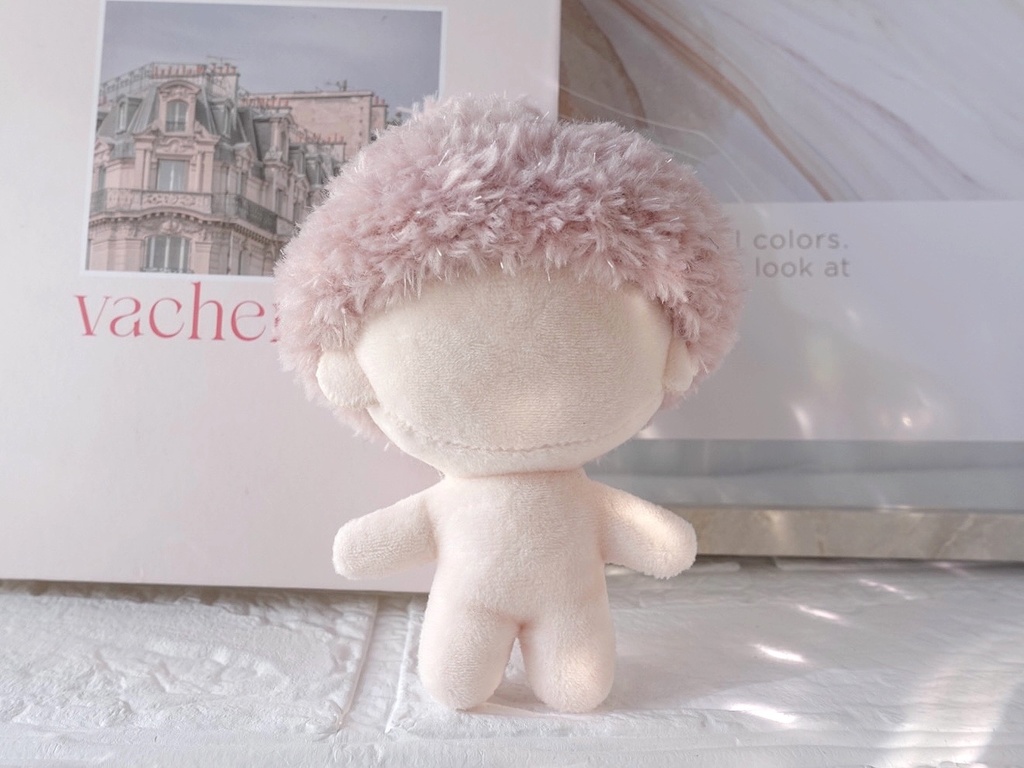 手編みのベレー帽(ブルー・ピンク)