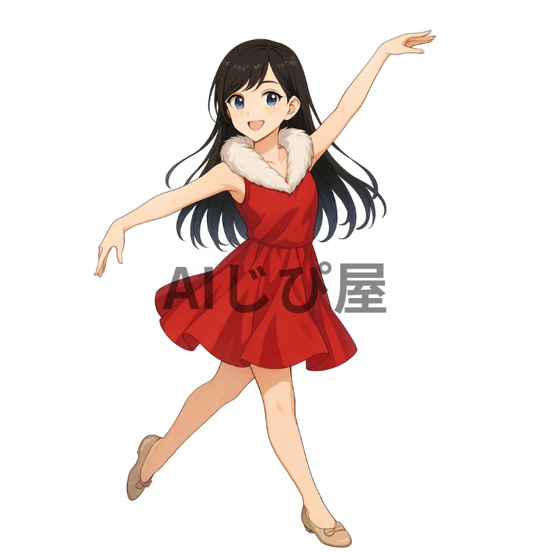 赤ドレスの女の子 表情差分4枚セット