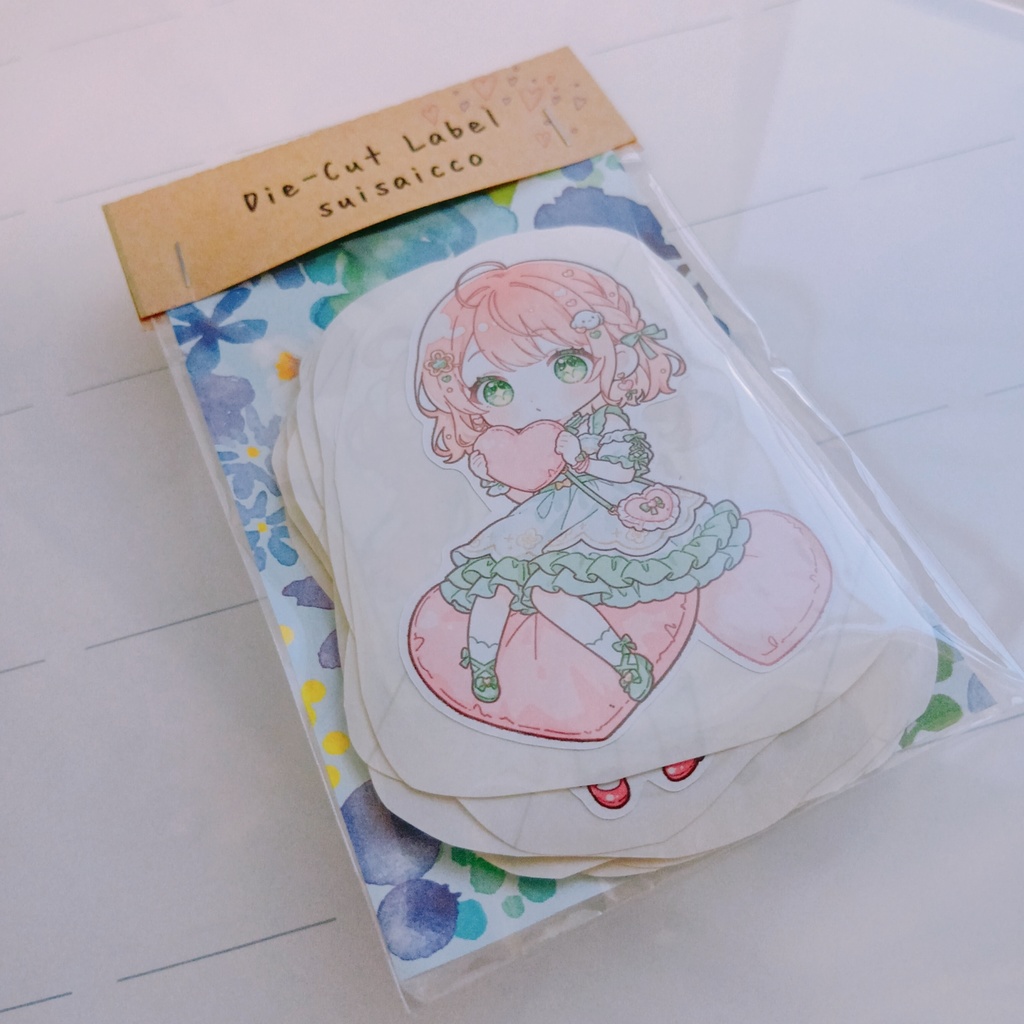 【A】かわいい水彩風イラストシール 15種30枚