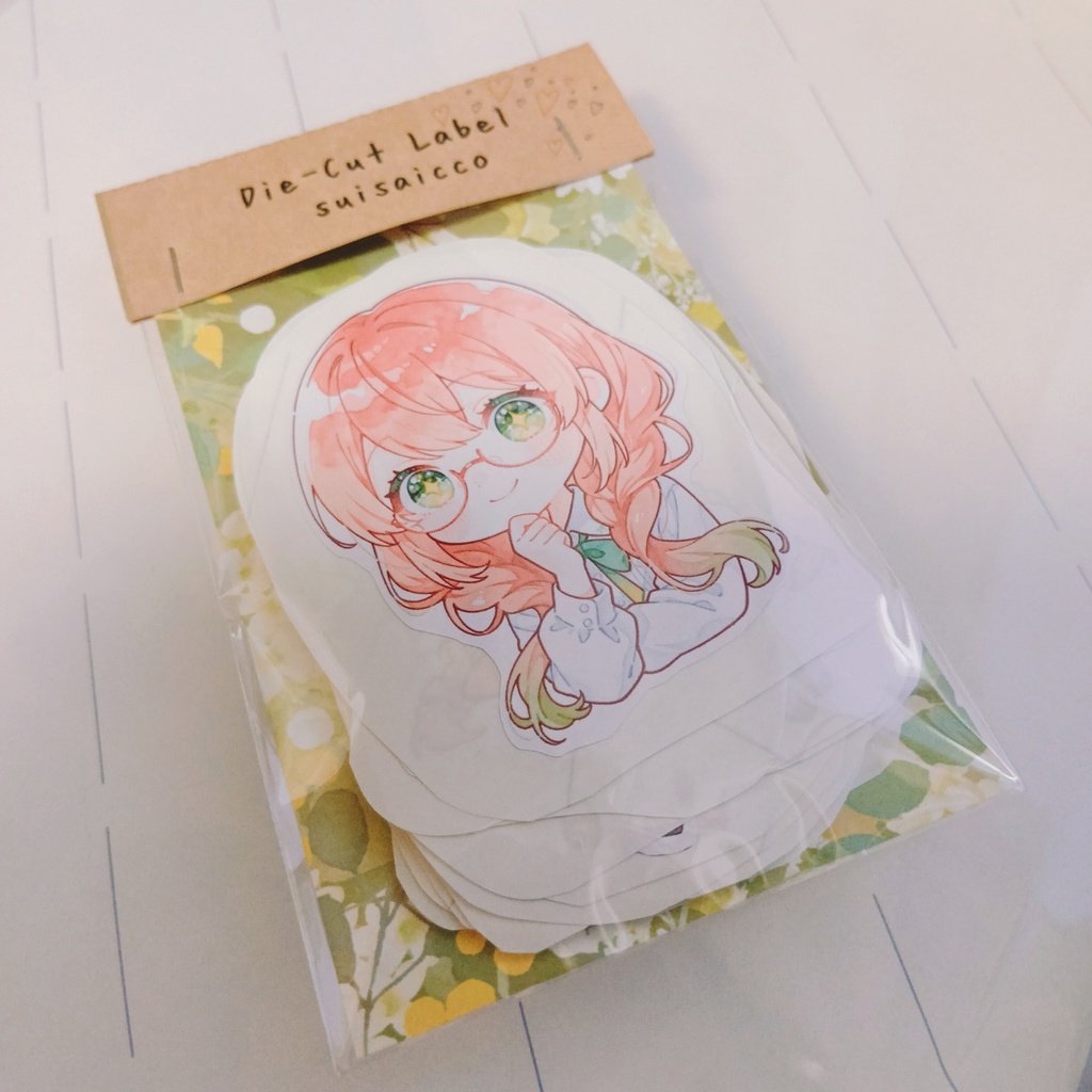 【B】かわいい水彩風イラストシール 15種30枚