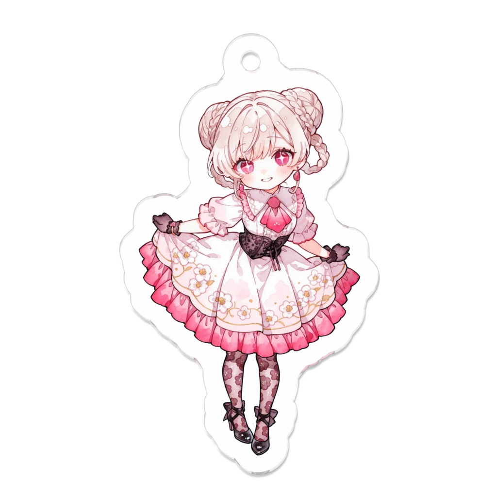 【ドレス】水彩風アクリルキーホルダー