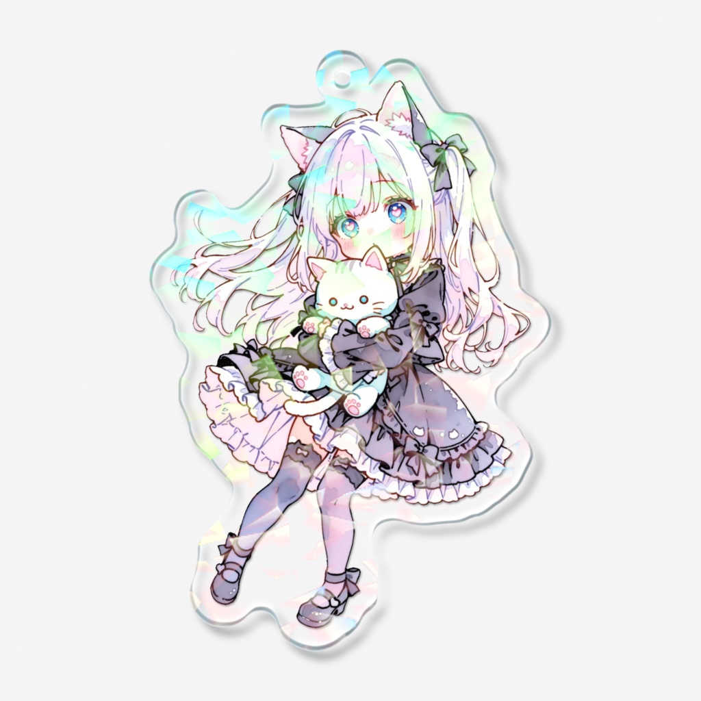 【ねことドレス】ホログラムアクリルキーホルダー