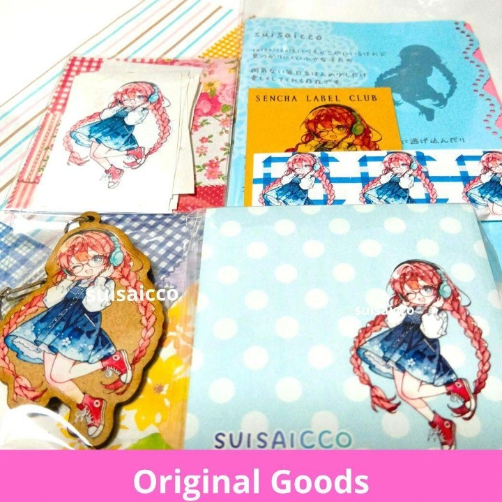 【mzk】suisaiccoオリジナルグッズ 木製キーホルダー メモ帳 シール付