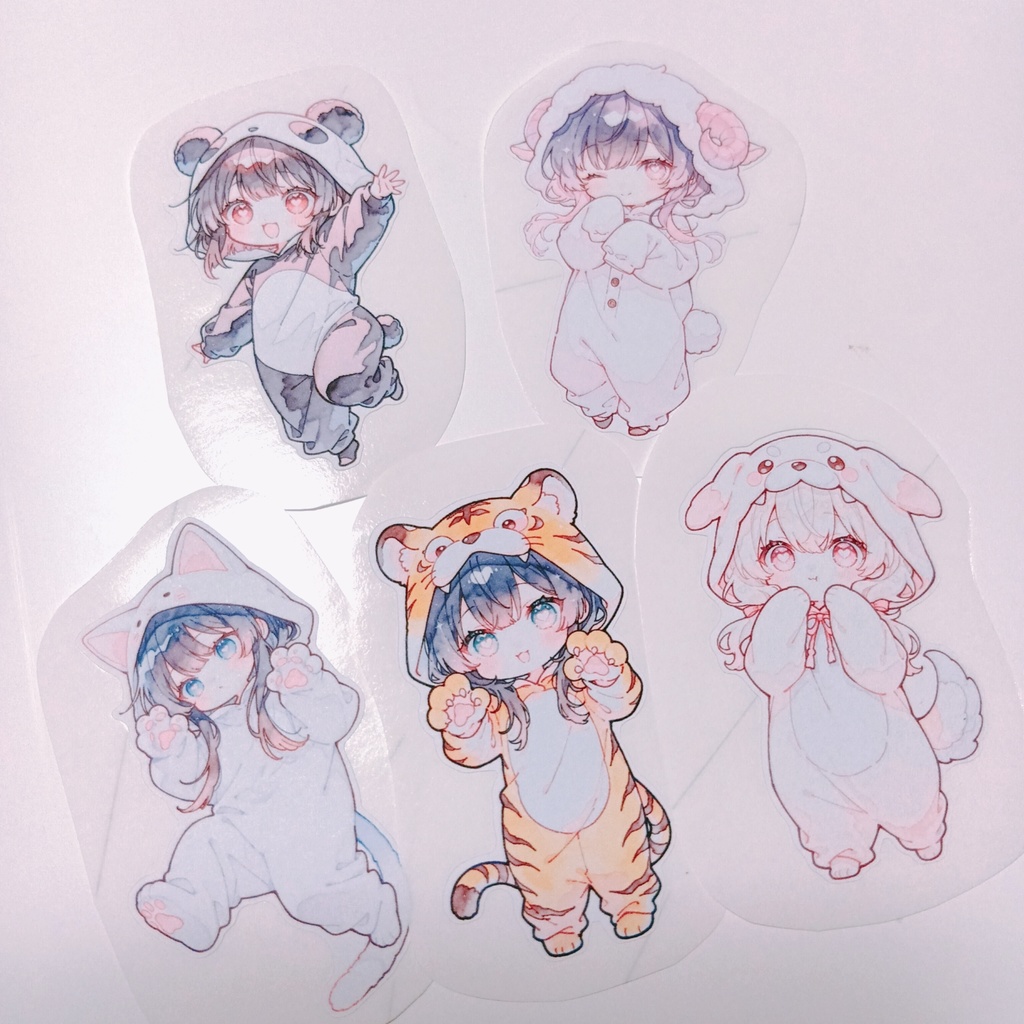 【G】水彩風 ダイカットシール 15柄30枚 suisaicco