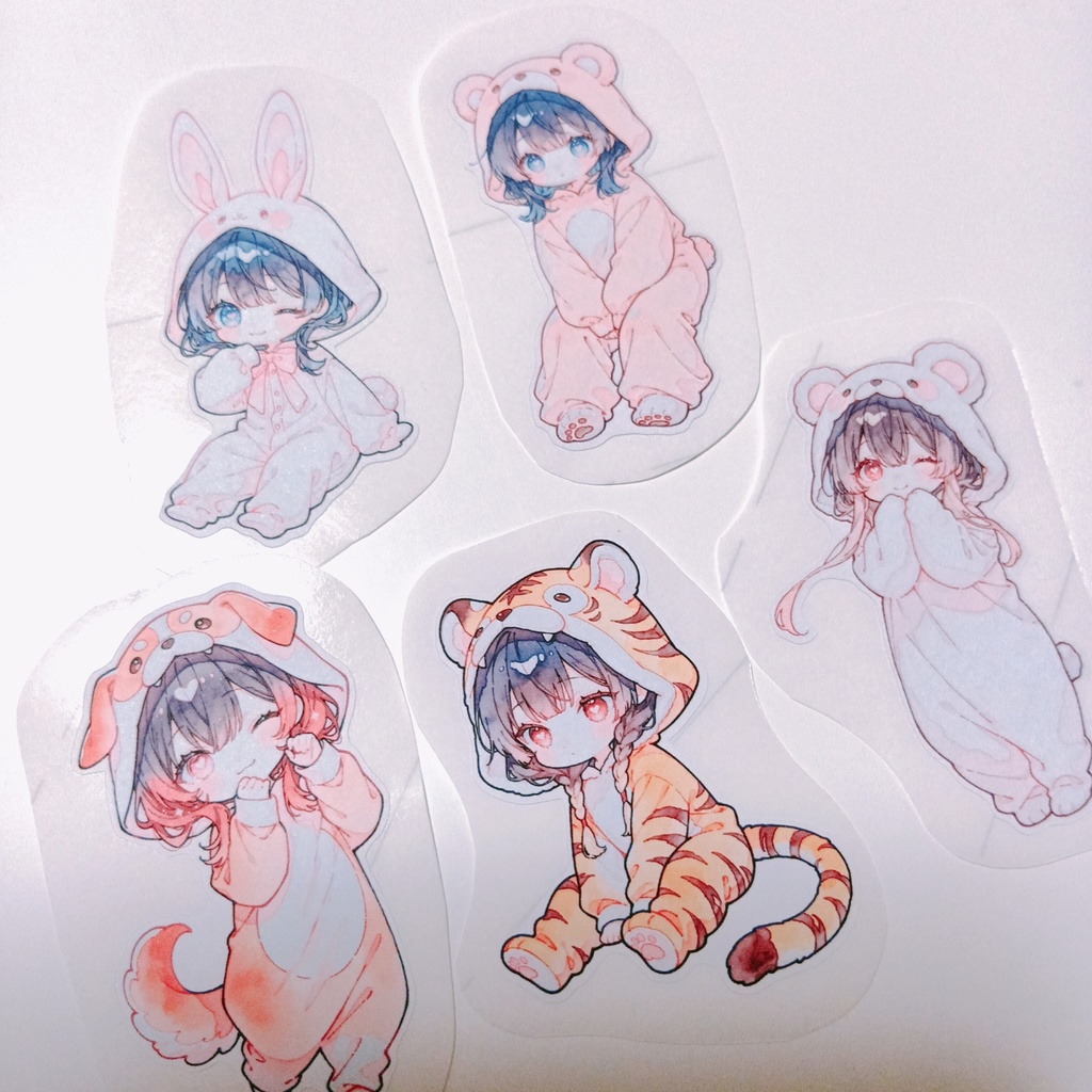 【G】水彩風 ダイカットシール 15柄30枚 suisaicco