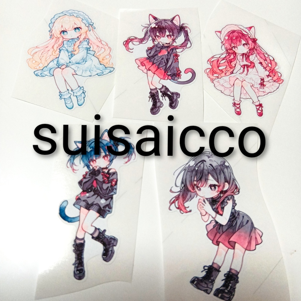 【I】水彩風 ダイカットシール 15柄30枚 suisaicco