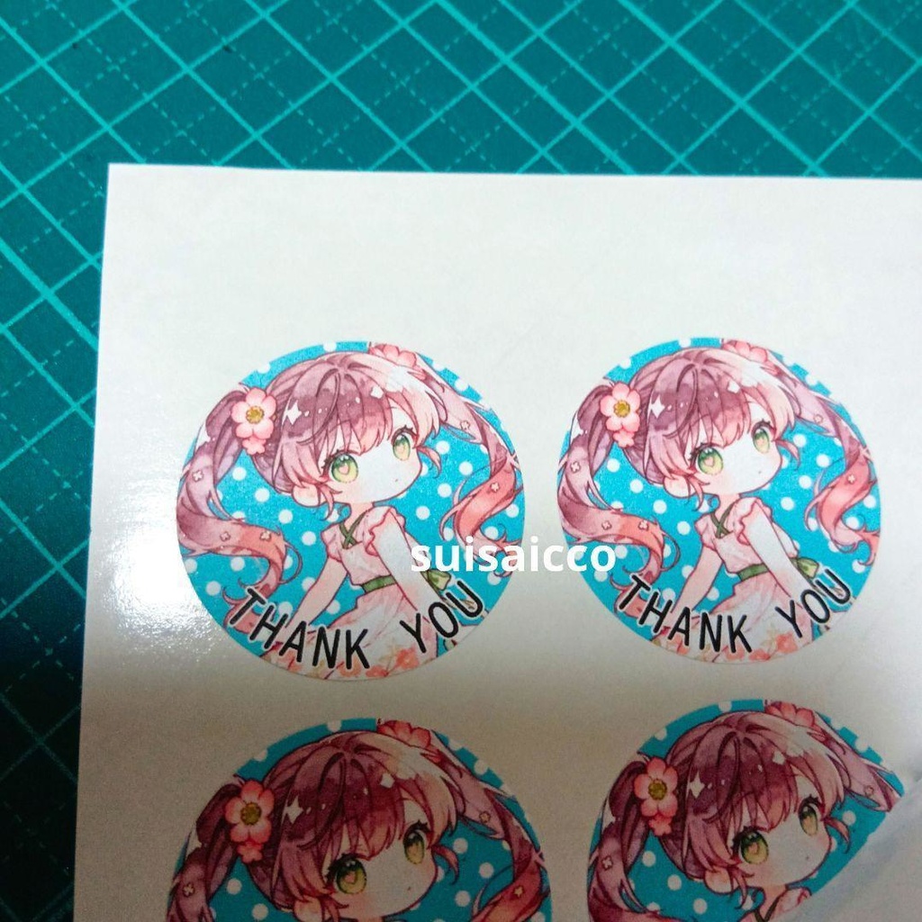 【花の子】大容量 水彩風 3㌢丸サンキューシール 96枚 suisaicco