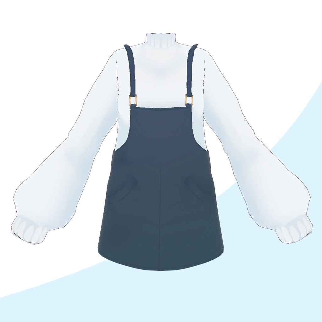 Dungarees dress with sweater texture // セーターの質感のダンガリードレス