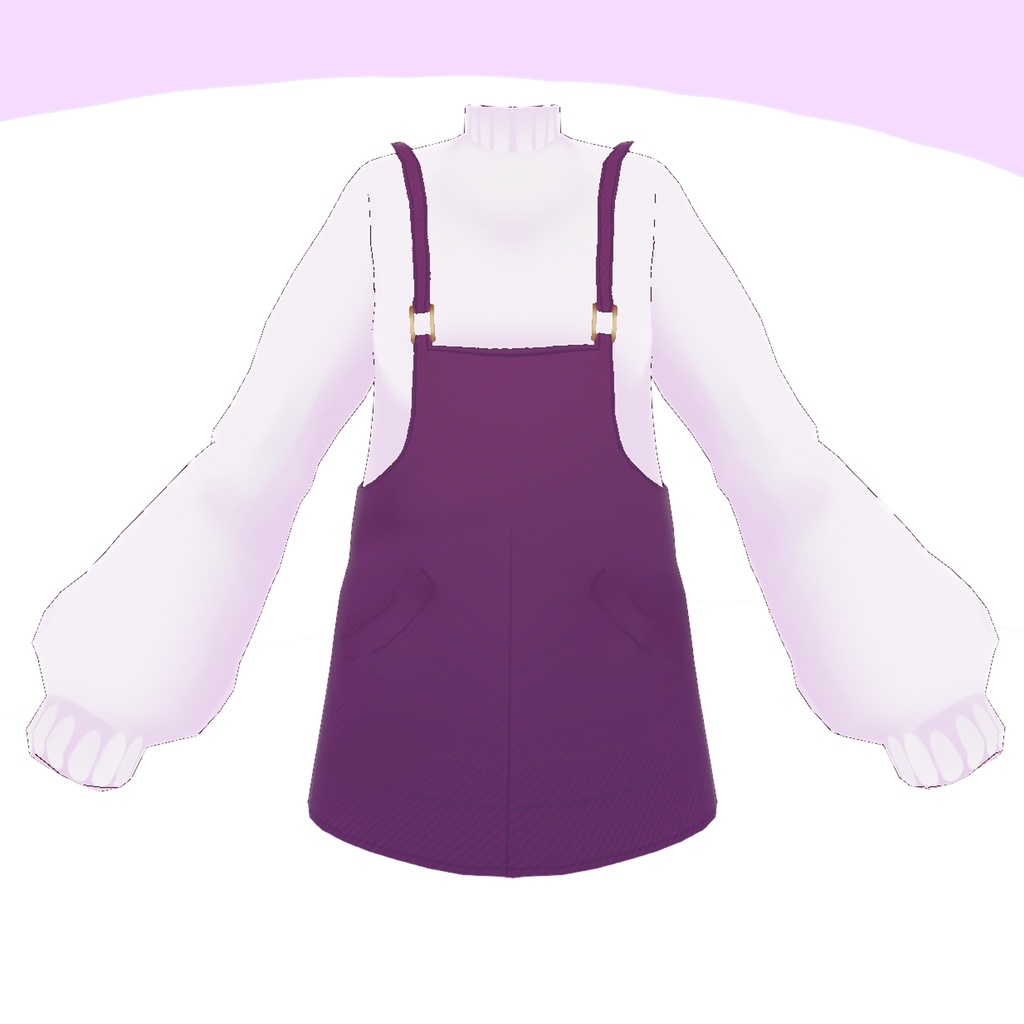 Dungarees dress with sweater texture // セーターの質感のダンガリードレス