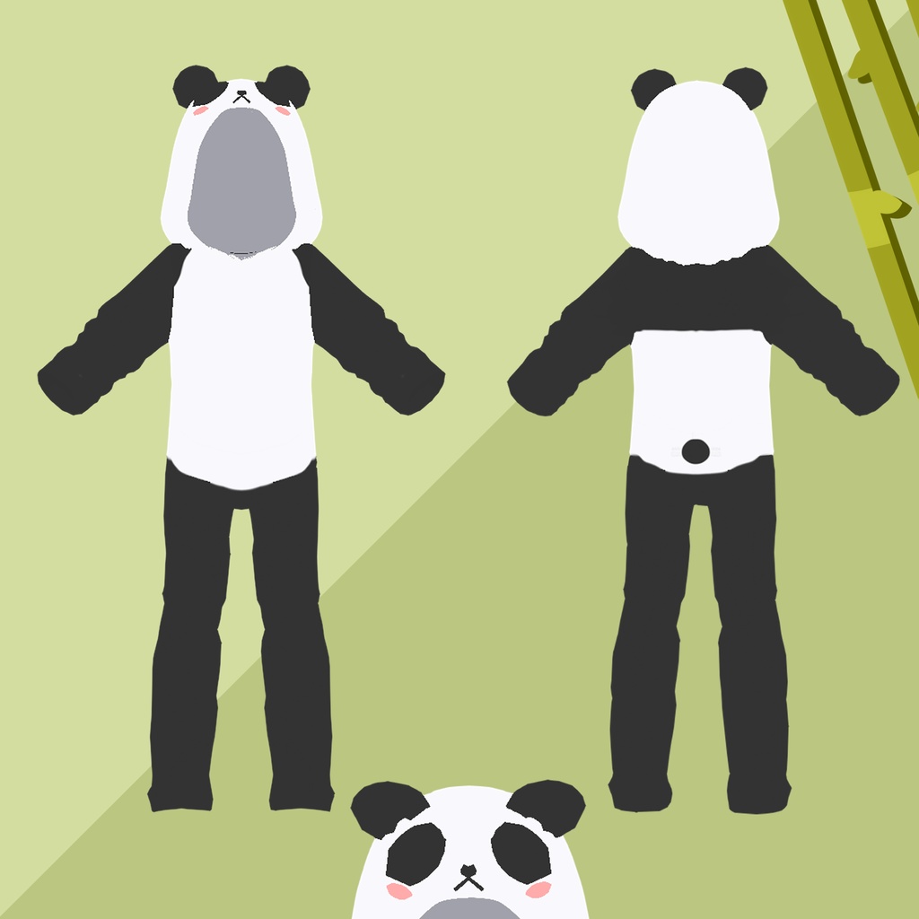 VROID Panda Onesie Textures || VROIDパンダワンジーテクスチャ