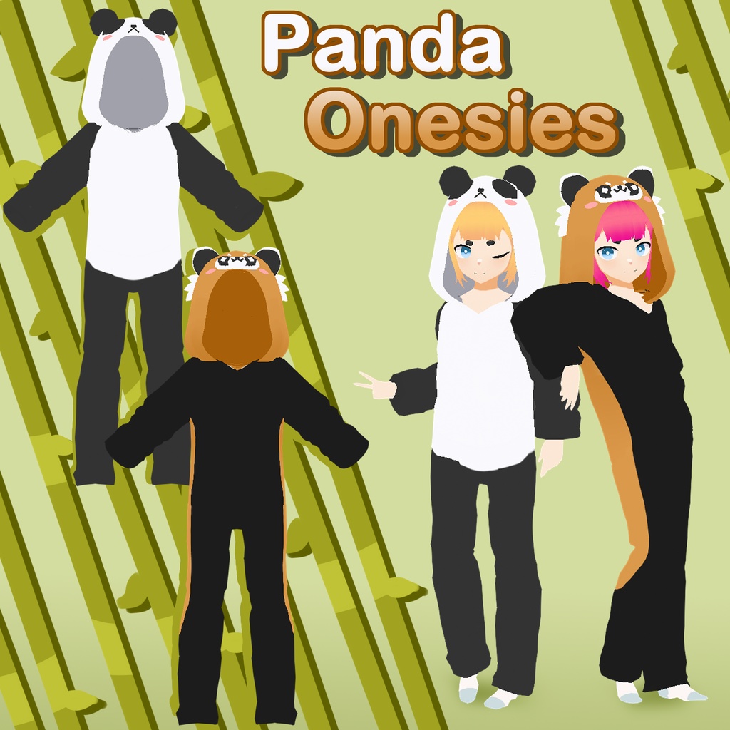 VROID Panda Onesie Textures || VROIDパンダワンジーテクスチャ