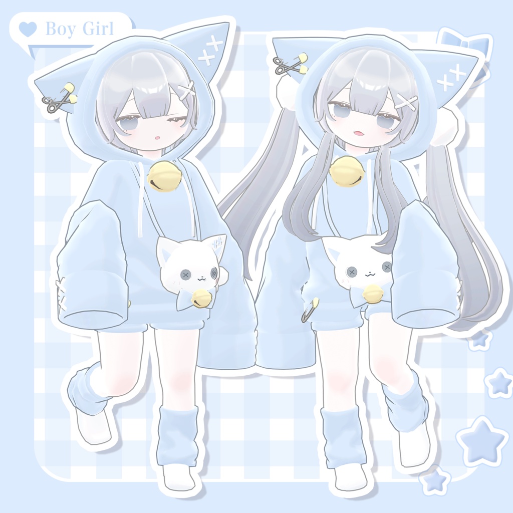 オリジナル3Dモデル『ねこ人間のかわいいちゃん』