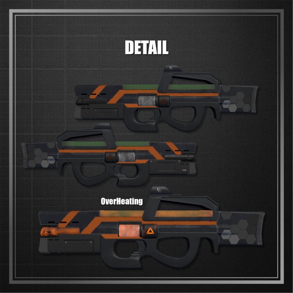 【ModularAvatar対応】VRChat想定 Avatars3.0向けギミック 「09P」【エネルギー/レーザー/ビーム/ライフル/マシンガン】