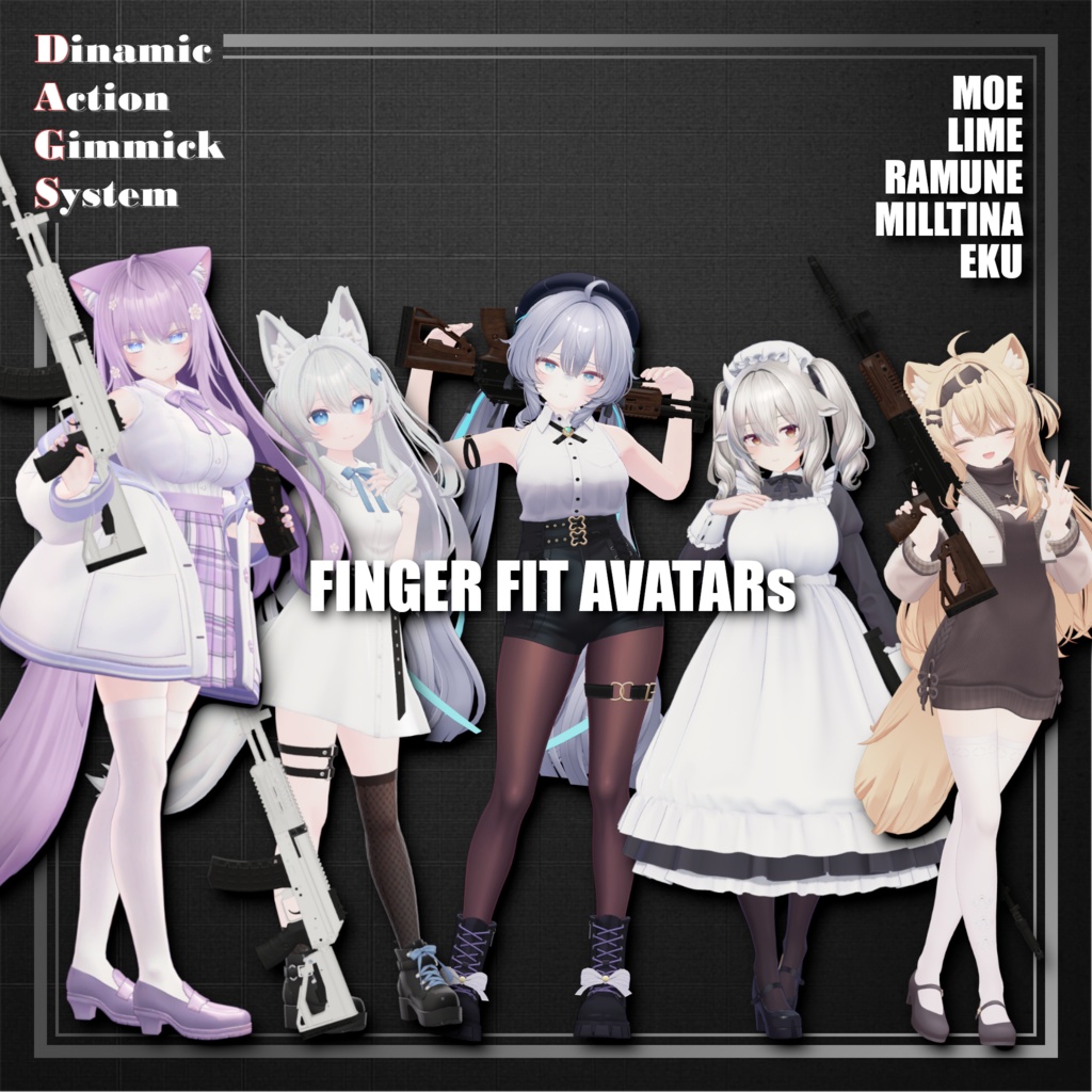 💎販売開始セール中💎【ModularAvatar対応】VRChat想定 Avatars3.0向けギミック「DAGsAR No.02 ZK12 Ratnik」【銃/長銃/ライフル/アサルトライフル】