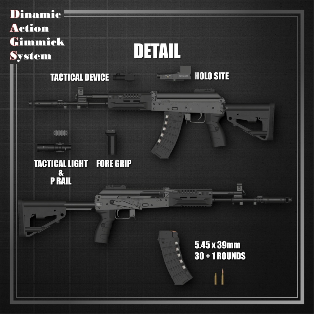 💎販売開始セール中💎【ModularAvatar対応】VRChat想定 Avatars3.0向けギミック「DAGsAR No.02 ZK12 Ratnik」【銃/長銃/ライフル/アサルトライフル】