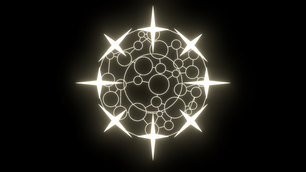 【VRChat想定】幾何学×星の天使の輪「StarGeometryHalo」