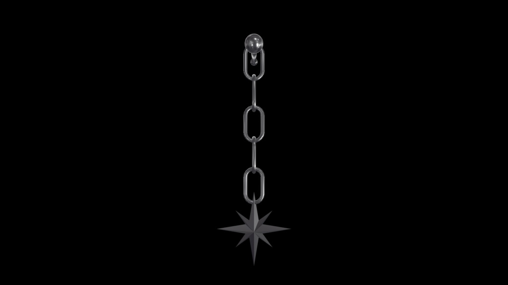 【VRChat想定】星のチェーンピアス / Earrings Chain Star
