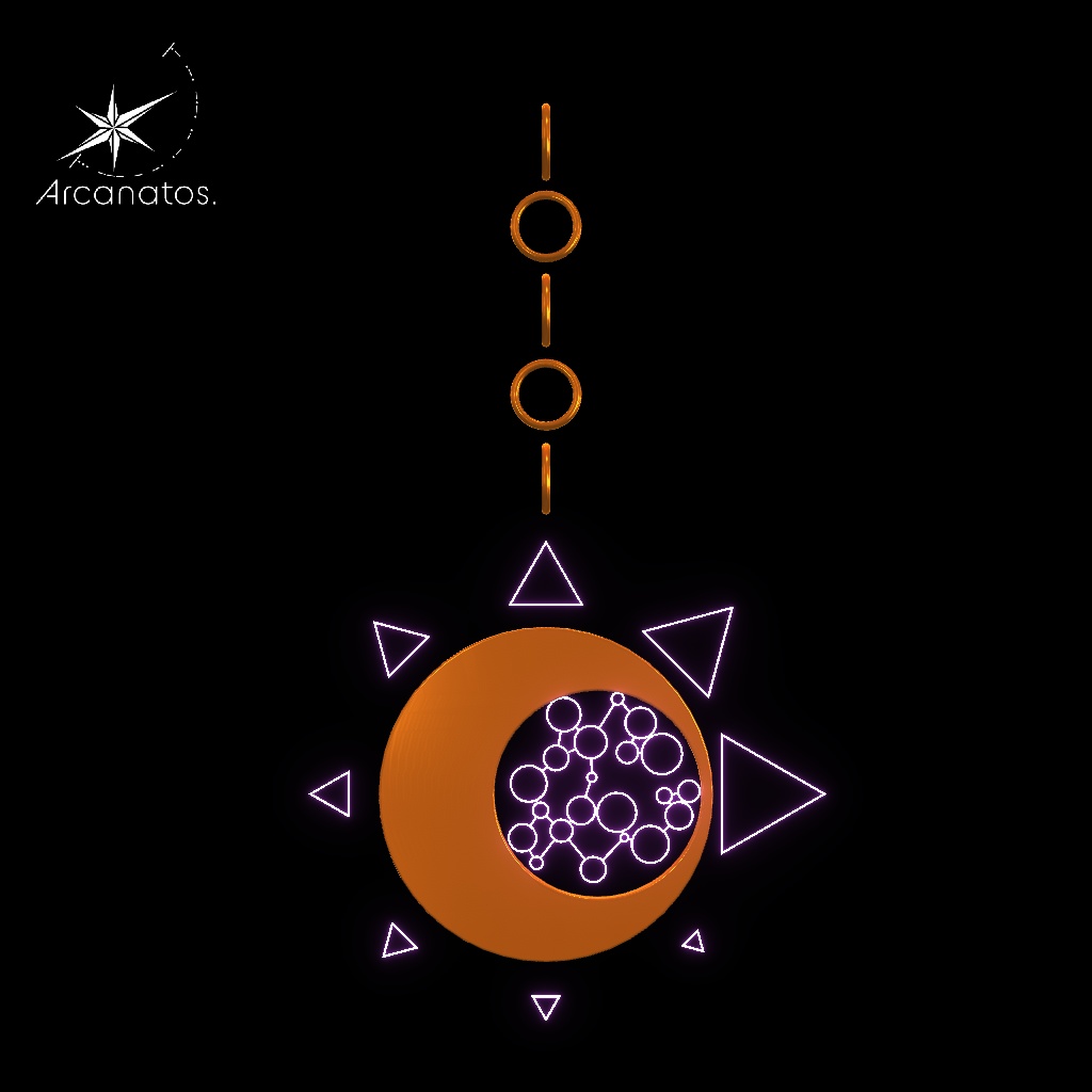 【VRChat想定】Sun Moon Earring / 太陽と月をモチーフにしたピアス