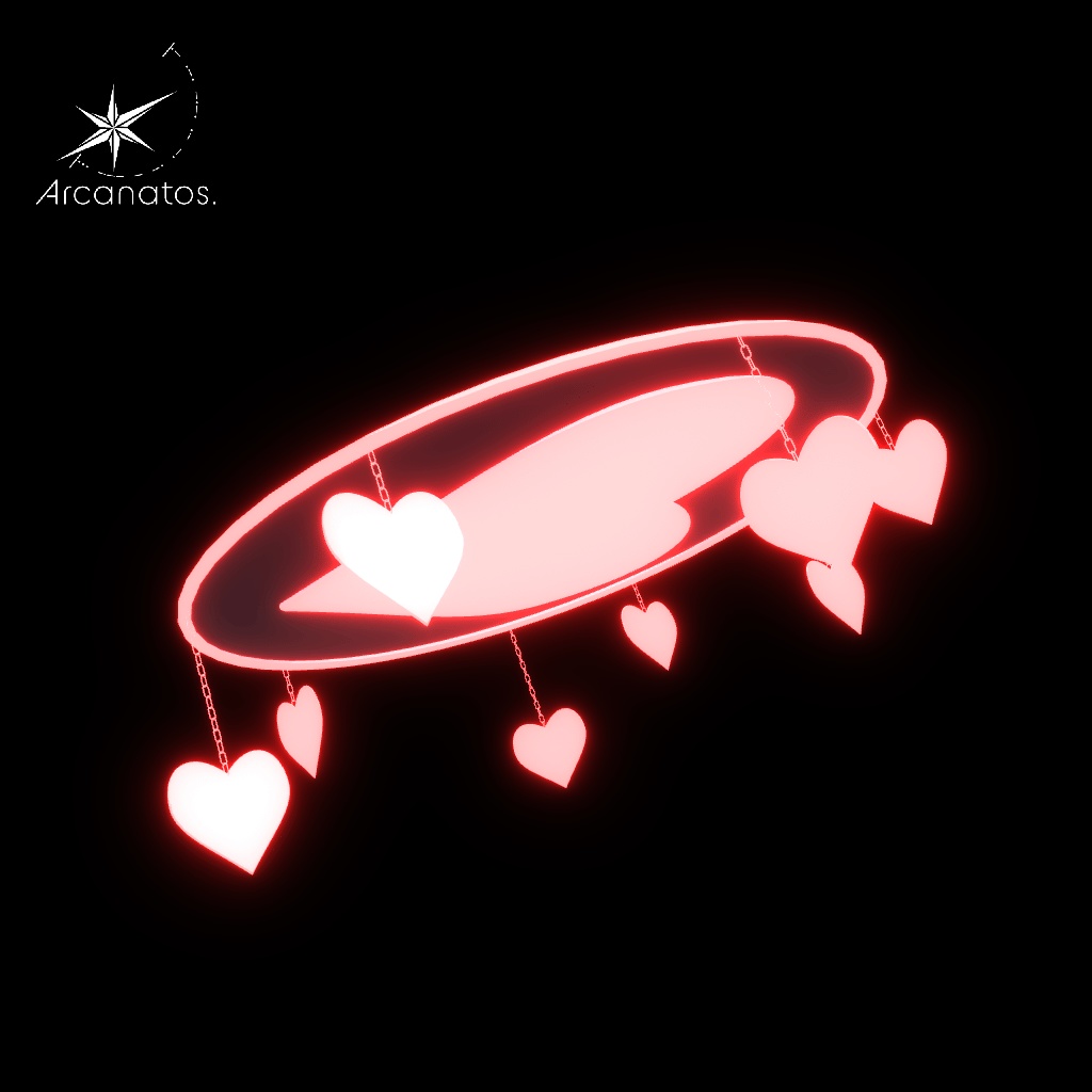 【VRChat想定】ハート形天使の輪(ヘイロー)4種セット