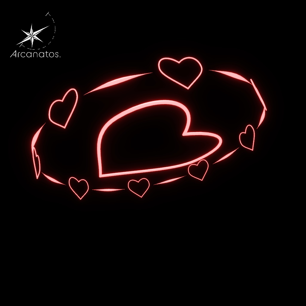 【VRChat想定】ハート形天使の輪(ヘイロー)4種セット