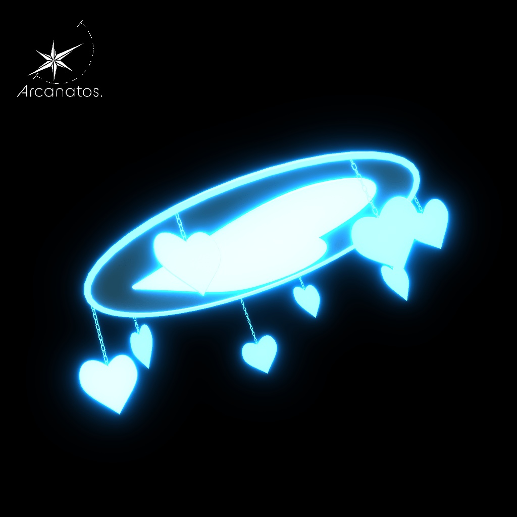 【VRChat想定】ハート形天使の輪(ヘイロー)4種(6色)セット