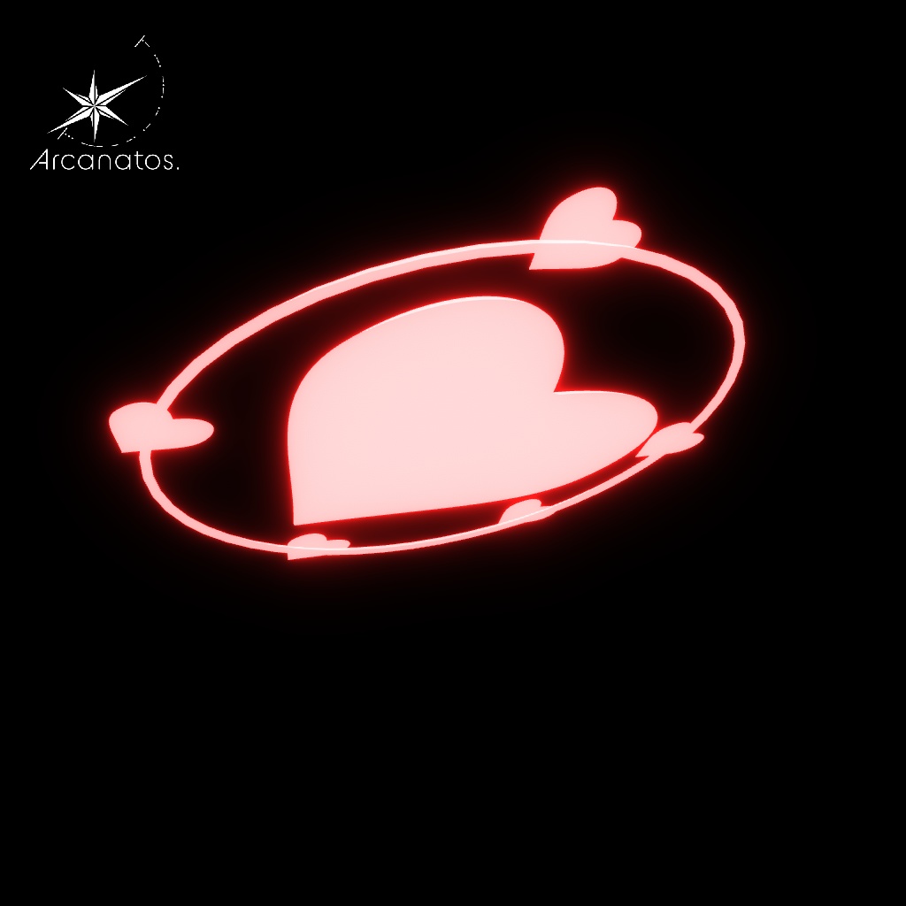 【VRChat想定】ハート形天使の輪(ヘイロー)4種セット