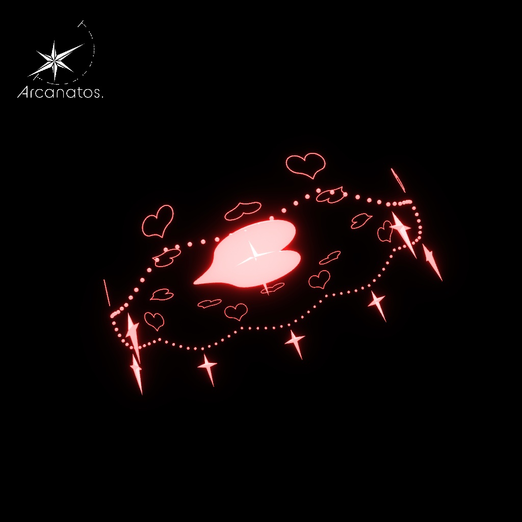 【VRChat想定】ハート型天使の輪(ヘイロー)4種(6色)セット_Vol2