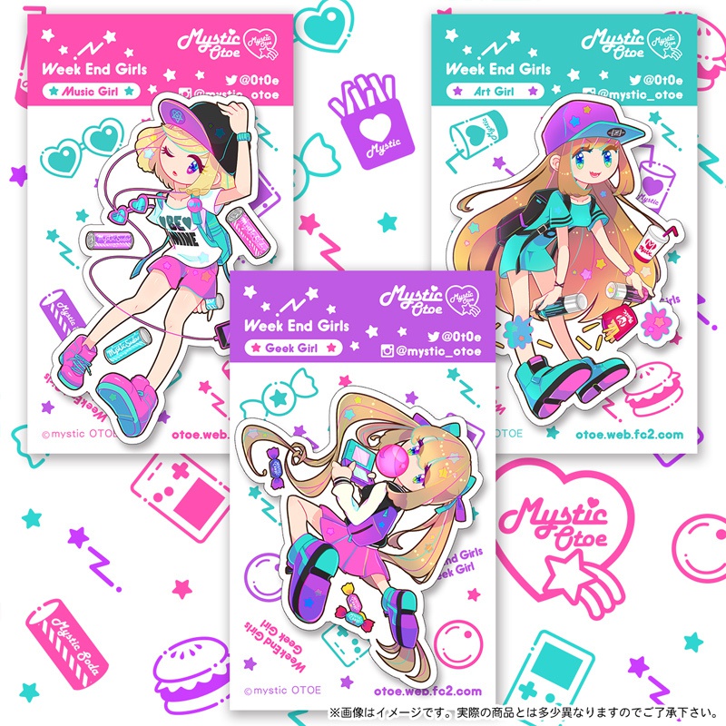 ウィークエンドガールズ ステッカー 全3種