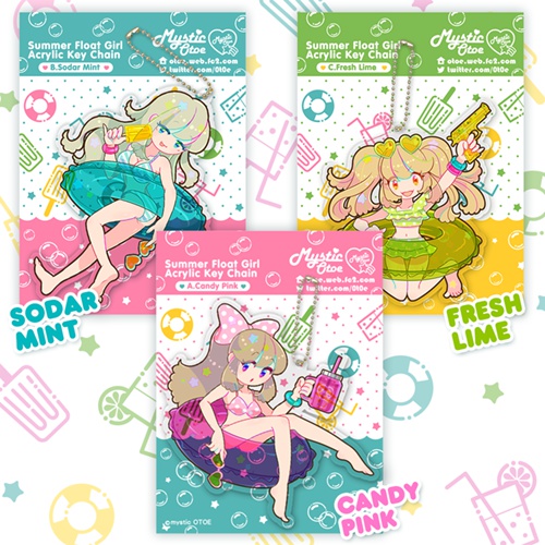 サマーフロートガール アクリルキーホルダー 全3種