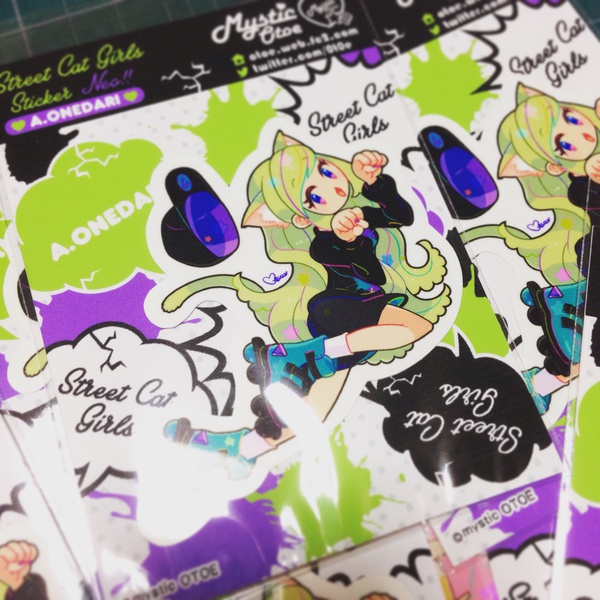 ストリートキャットガールズステッカー ~ネオカラー~ 全3種