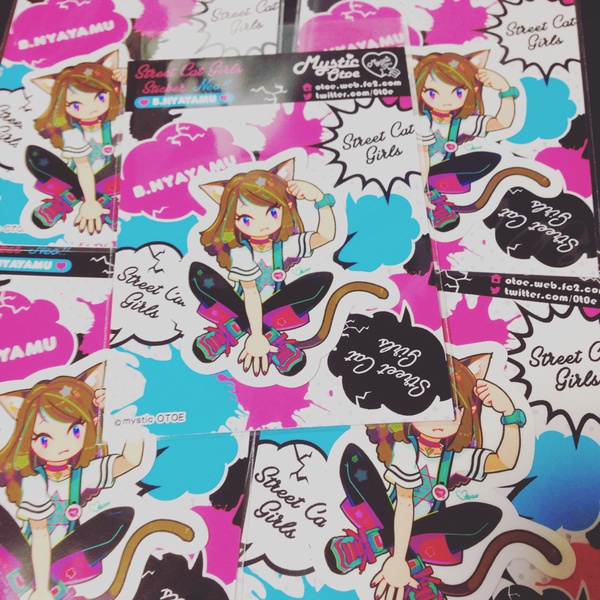 ストリートキャットガールズステッカー ~ネオカラー~ 全3種