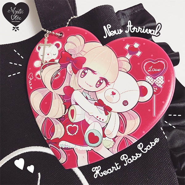 BEMINE テディ&ガール ハート型パスケース