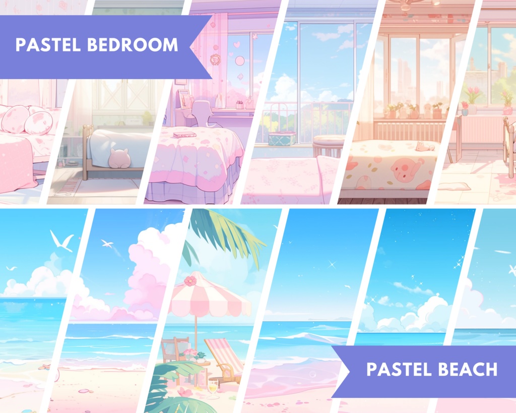 50+ パステル Vtuber 背景、Vtuber 背景、Lofi & アニメ、ストリーミング背景、仮想背景、Twitch 背景、ピンク パステル、