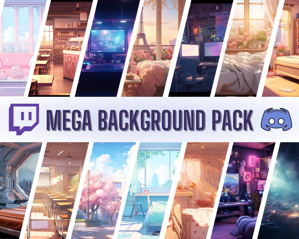 250+ Vtuber とアニメの背景、Vtuber バンドル、Lofi とアニメ、ストリーム背景、仮想背景、Twitch 背景、Twitch ストリーミング背景、居心地の良いオーバーレイ