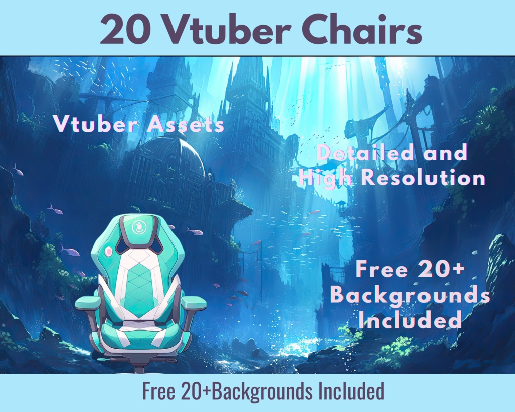 20個のVtuberゲーミングチェア、ブルー&パープルのVtuberアセット、Vtuberオーバーレイ、無料の20以上のVtuber背景、Vtuberアセット、グレーのVtuberチェア