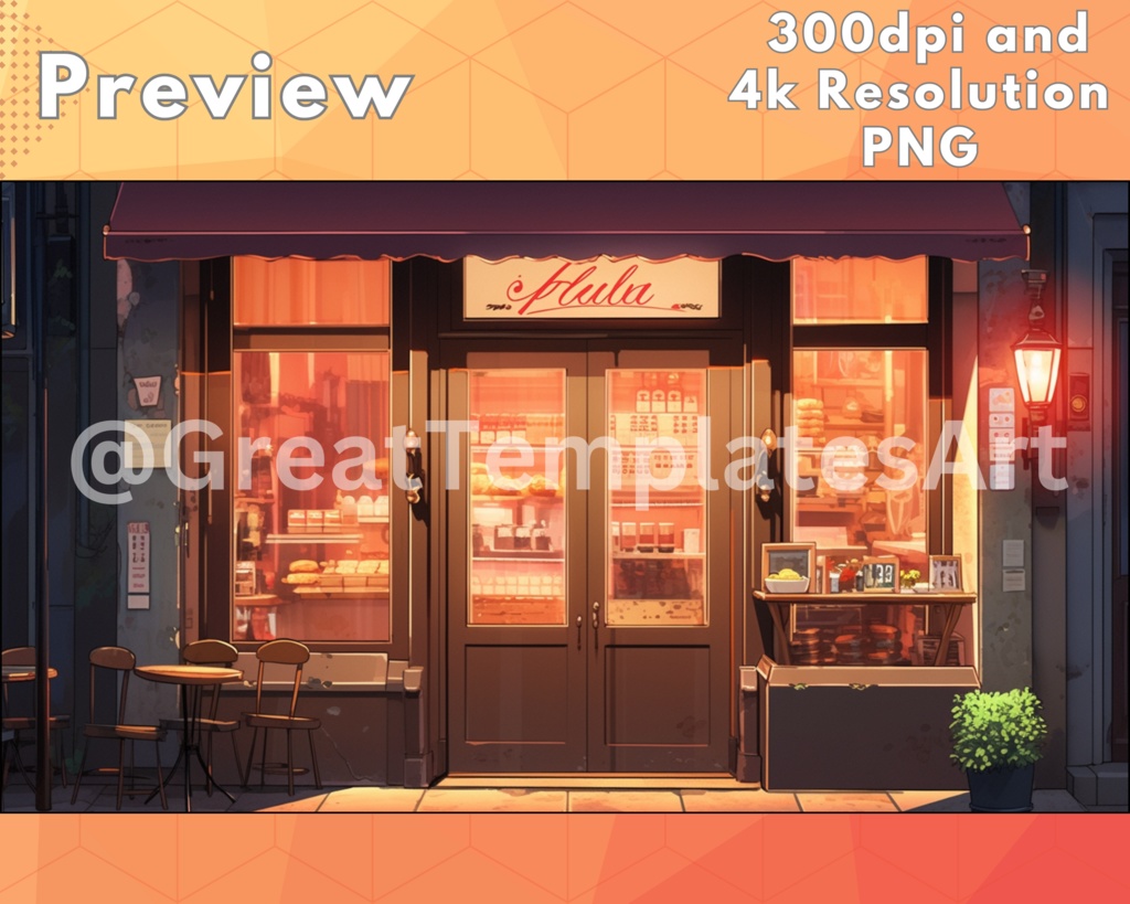 50x レストランアニメ背景、Vtuber 背景、Lofi & アニメ、ストリーム背景、Twitch ストリーミング背景、Twitch 背景、Vtuber アセット