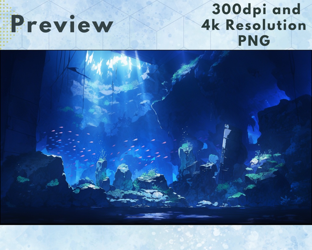 60+ 水中 Vtuber 背景、Twitch ストリーミング背景、アニメ背景、Lofi & アニメ、ストリーム背景、仮想背景、Twitch 背景、Vtuber アセット