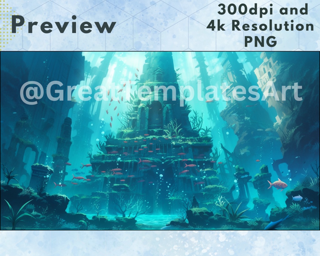 60+ 水中 Vtuber 背景、Twitch ストリーミング背景、アニメ背景、Lofi & アニメ、ストリーム背景、仮想背景、Twitch 背景、Vtuber アセット