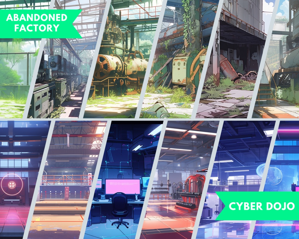 60+ サイバーパンク Vtuber 背景、twitch ストリーミング背景、アニメ背景、Lofi & アニメ、ストリーム背景、仮想背景、Twitch 背景、Vtuber アセット