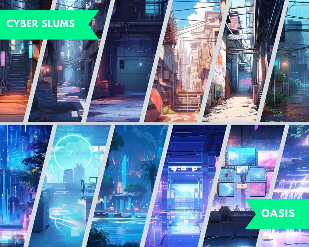 60+ サイバーパンク Vtuber 背景、twitch ストリーミング背景、アニメ背景、Lofi & アニメ、ストリーム背景、仮想背景、Twitch 背景、Vtuber アセット