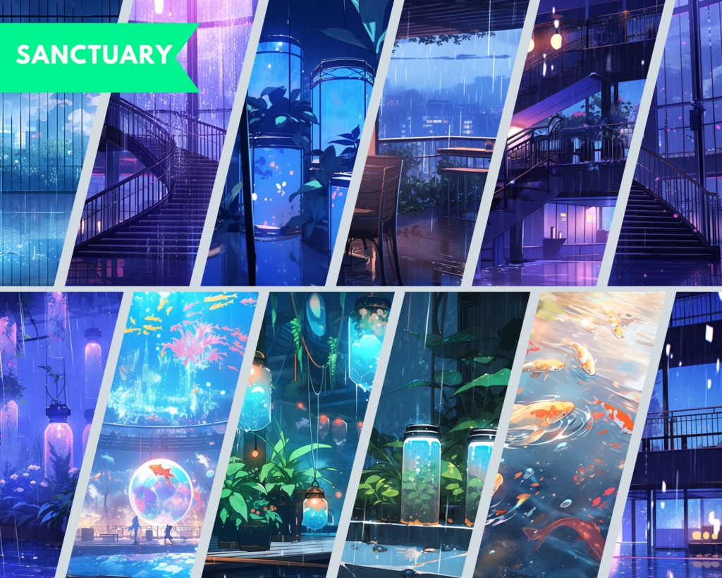 60+ サイバーパンク Vtuber 背景、twitch ストリーミング背景、アニメ背景、Lofi & アニメ、ストリーム背景、仮想背景、Twitch 背景、Vtuber アセット