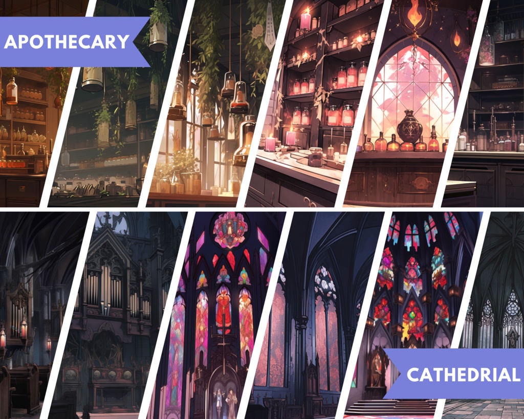 50 個以上のゴシック Vtuber 背景、twitch ストリーミング背景、アニメ背景、Lofi & アニメ、ストリーム背景、仮想背景、Twitch 背景、Vtuber アセット