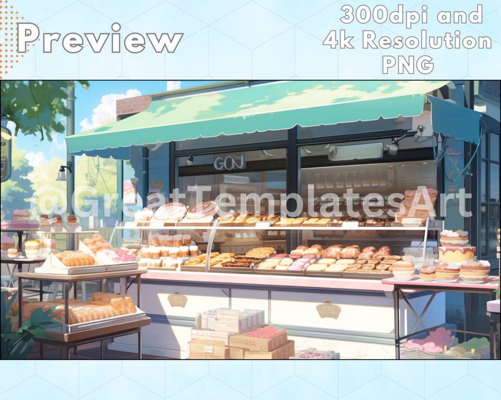 50+ ベーカリー Vtuber 背景、twitch ストリーミング背景、Vtuber 背景、Lofi & アニメ、ストリーム背景、Twitch アセット