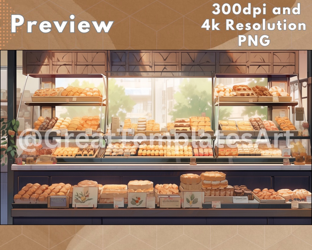 50+ ベーカリー Vtuber 背景、twitch ストリーミング背景、Vtuber 背景、Lofi & アニメ、ストリーム背景、Twitch アセット