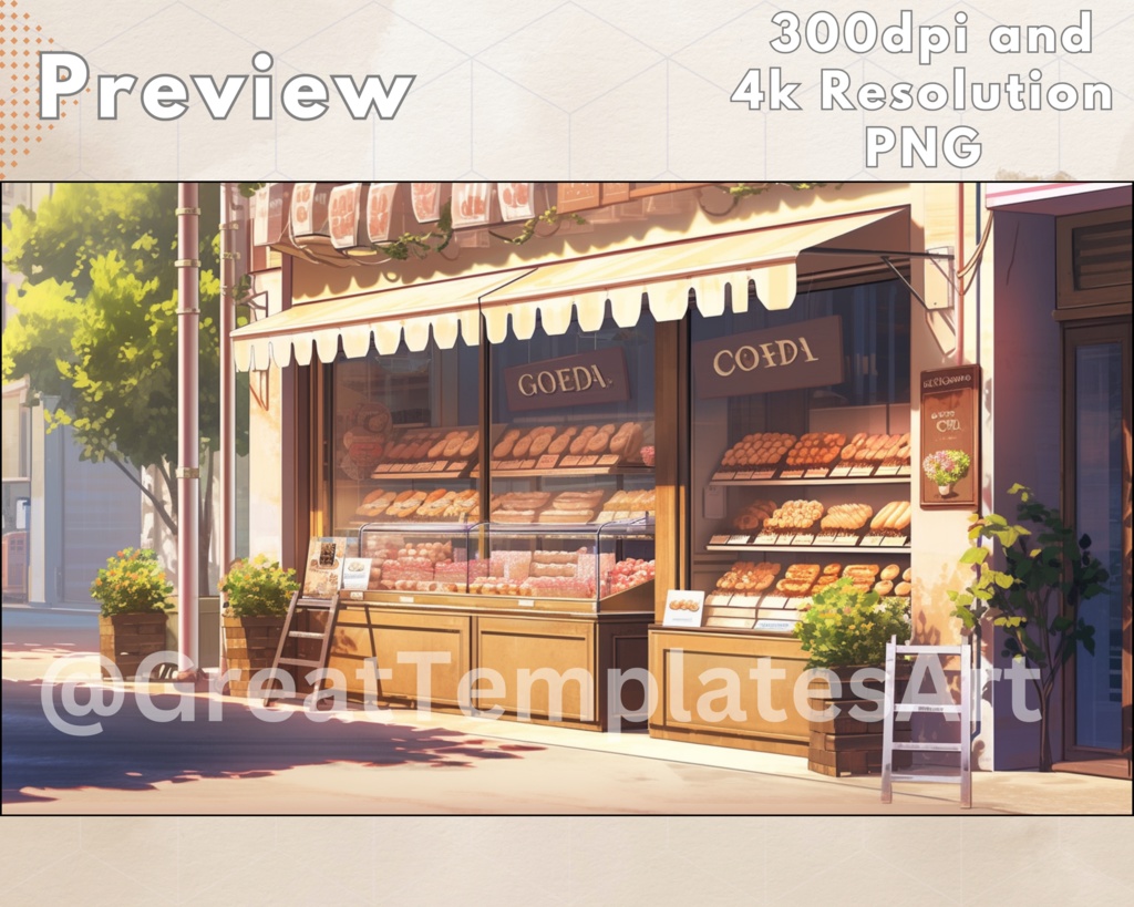 50+ ベーカリー Vtuber 背景、twitch ストリーミング背景、Vtuber 背景、Lofi & アニメ、ストリーム背景、Twitch アセット