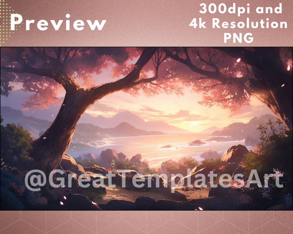 70x ファンタジー Vtuber 背景、twitch ストリーミング背景、アニメ背景、Lofi & Anime、ストリーム背景、仮想背景、Twitch アセット、