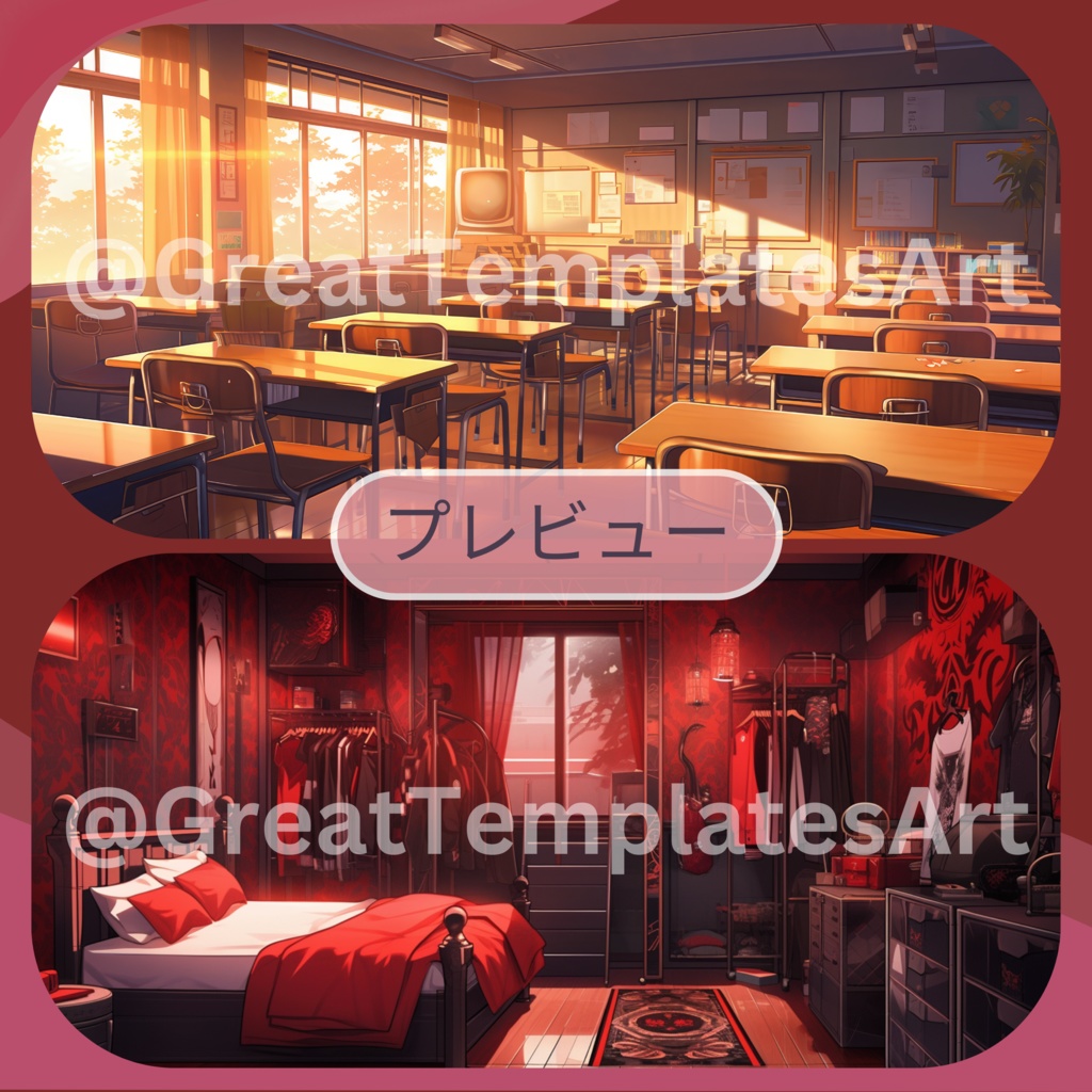 100x アニメ VTuber 背景、twitch ストリーミング背景、Lofi & Anime、ストリーム背景、Twitch 背景、VTuber アセット、ストリーム アセット。