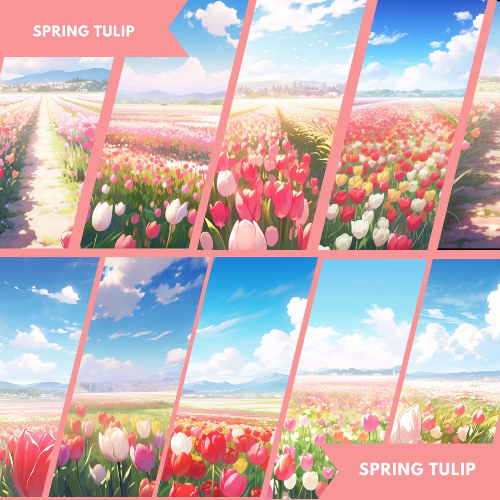 100x Spring VTuber 背景、twitch ストリームの背景、Lofi 背景、Twitch オーバーレイ アセット、Twitch ストリーム アセット、VTuber アセット